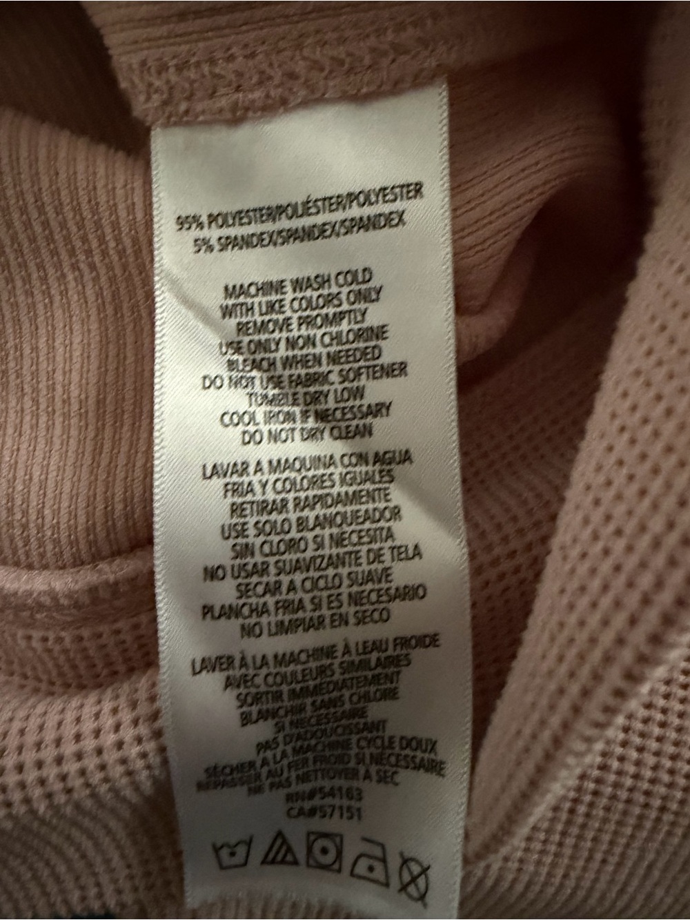 Calvin Klein Performance Dusty Rose Waffle-Knit Hooded Top - Picture 5 of 5